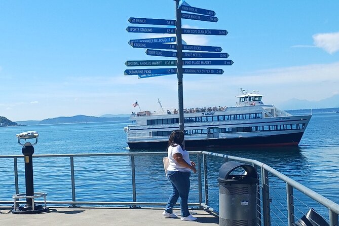 Seattle Waterfront Electric Scooter Tour with Great Wheel - Elliott Bay public art and the long stretch of Myrtle Edwards Park