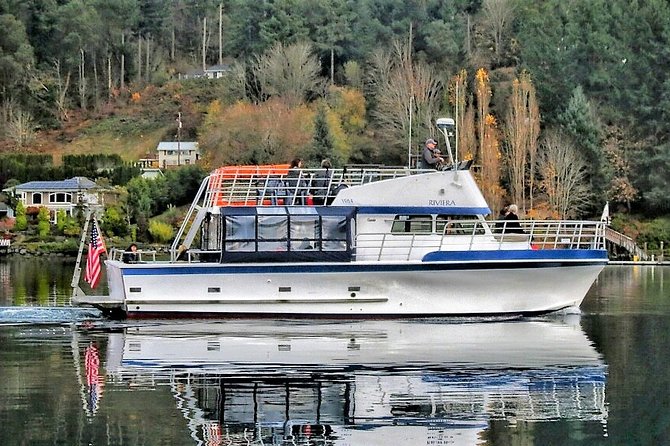 Shared 2 Hour September Sunset Cruise from Gig Harbor - The classic charter boat setup, seating, and the ladder-top area